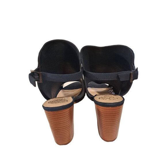 VINCE CAMUTO Badesti Black Suede Laser Cut Open Toe High Heel Booties NWOB Size - Picture 5 of 11